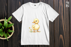 Watercolor Duckling with Daisy Clipart Sublimation PNG Product Image 3