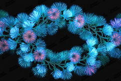 Neon Christmas Garland Background Glowing Blue Pink Festive Product Image 1