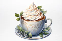 Christmas Hot Cocoa Watercolor Clipart PNG Product Image 3