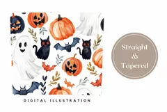 Cartoon Halloween Tumbler Wrap, Watercolor Halloween Print Product Image 3