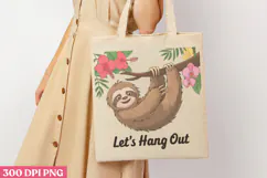 Let's Hang Out PNG, Sloth Sublimation PNG Product Image 3