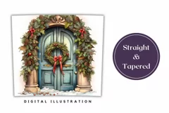Watercolor Christmas Tumbler Wrap Sublimation, Christmas PNG Product Image 3