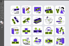 RAM Memory Issues Upgrade Vector Icon Bundle EPS set Product Image 3