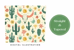 Western Skull Tumbler Wrap, Cactus Tumbler Template Product Image 3