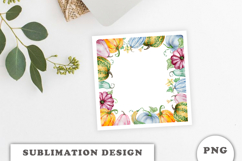 Watercolor Autumn Pumpkins Frame png Product Image 3