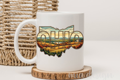 Ohio State Map PNG, Vintage Forest &amp; Nature Sublimation Product Image 3