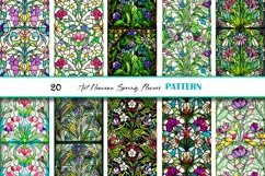 Spring Flowers Stained Glass Seamless Art Nouveau Paper Vol2 Product Image 3