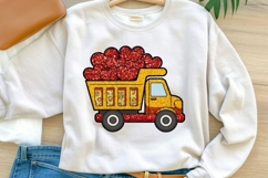 Glitter Dump Truck with Hearts PNG Product Image 1