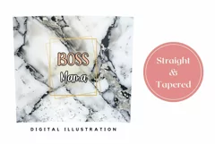 White Marble Tumbler Wrap, Boss Mama Tumbler Sublimation Product Image 3