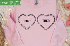 Mom Mothers Day SVG Mother SVG Dual Heart Mom Tshirt Design Product Image 3