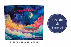 Moon Tumbler Wrap Design, Colorful Sky Tumbler Sublimation Product Image 3