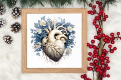 Watercolor Christmas Floral Hearts Clipart Product Image 3