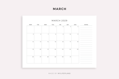 2029 Monthly Planner Landscape, Printable, A4/Letter Size Product Image 3