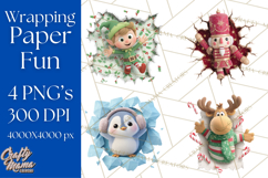 Festive Wall Burst Christmas Character PNG Clip Art Product Image 1