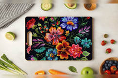 Flowers Embroidery Cutting Boards sublimation Design Product Image 3