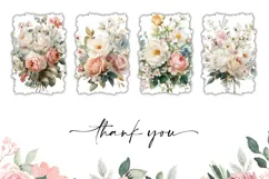 Watercolor Roses Towel Designs, Floral Towel Sublimation Product Image 3