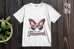 Patriotic Butterfly Firework Clipart Sublimation PNG Product Image 3
