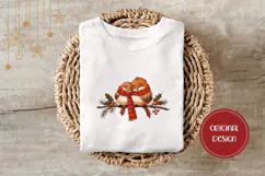 Cartoon Christmas Bird Illustration, Winter Birds PNG Product Image 3