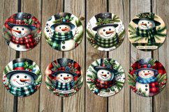 Christmas Snowman | 8 retro Car coaster &amp; key chain designs Product Image 3