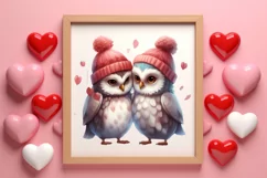 Couple Owl Valentines Day Clipart, Couple Owl Clipart Product Image 3