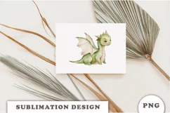 Watercolor cute Dragon sublimation png Product Image 3