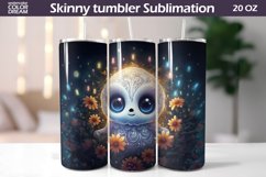 Cute Ghost Tumbler Sublimation | Ghost Flowers Tumbler Wrap Product Image 1