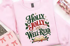 Jolly Jolly and Well-Read Christmas PNG, Book Lover Product Image 4