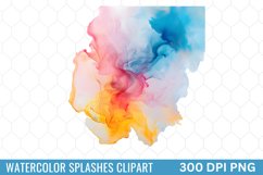 Watercolor Splashes Background Clipart Product Image 1