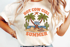 Hot Cow Girl Summer Sublimation, Retro Summer Png Product Image 2