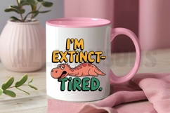 Funny Tired Dinosaur Cartoon Vector Illustration Product Image 2