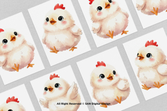 15 Bundle Watercolor Baby Chicks Chicken Kids Sticker Product Image 3