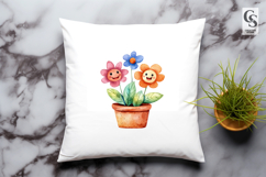 Cute Flower Pot Clipart Sublimation PNG Product Image 3