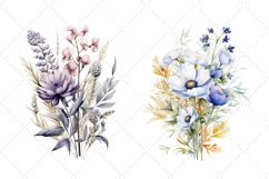 Snowy Wildflowers Sublimation Clipart |Winter Meadow Clipart Product Image 3