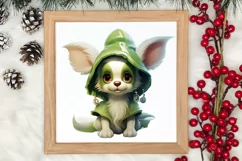 Green Christmas Dog Clipart Sublimation, Christmas Dog PNG Product Image 3