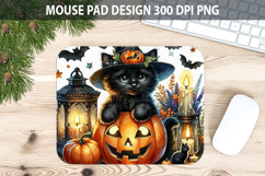 Cat Mouse pad Sublimation - Halloween Animal PNG Design Product Image 1