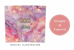 Pink Marble Tumbler Wrap Design, Boss Mama Tumbler Template Product Image 3
