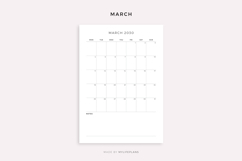 2030 Monthly Calendar with Notes, Printable, A4/Letter Size Product Image 3