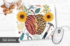Vibrant Apple Animal Prints and Sunflowers Mouse Pad PNG Product Image 1