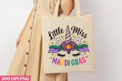 Little Miss Mardi Gras PNG, Mardi Gras Sublimation PNG Product Image 3