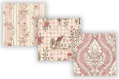 Romantic Toile Digital Paper Pack, Vintage Floral Toile Product Image 3
