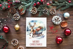 Santa's Reindeer cliparts. 3 PNG sublimation Product Image 4