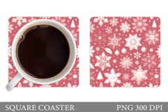 Snowflakes Coaster Sublimation. Winter Coaster Design Product Image 1