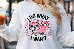 I DO WHAT I WANT PNG, Funny Cats Sublimation Quotes PNG Product Image 3