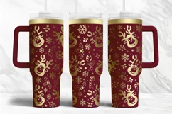 40oz Tumbler laser svg wrap| Festive Christmas Clipart Product Image 2