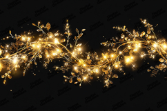 Golden Vine Garland Background Elegant Sparkling Light Desig Product Image 1