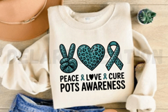 Peace Love Cure Pots Awareness PNG Design Product Image 3