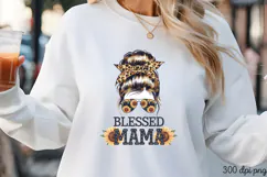 BLESSED MAMA PNG, Sunflower Mom Life Sublimation PNG Product Image 3