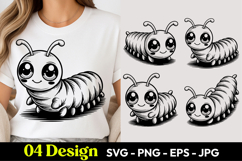 Happy Caterpillar SVG PNG Product Image 1
