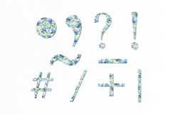 Watercolor Hydrangea alphabet clipart Product Image 3