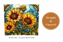 Sunflowers Tumbler Wrap, Stained Glass Flowers Tumbler Wrap Product Image 3